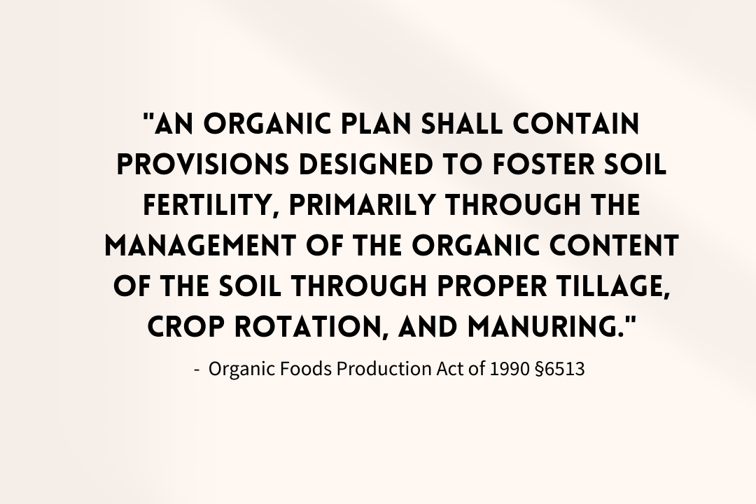 Endorse Now! Organic Agriculture is Soil-Based
